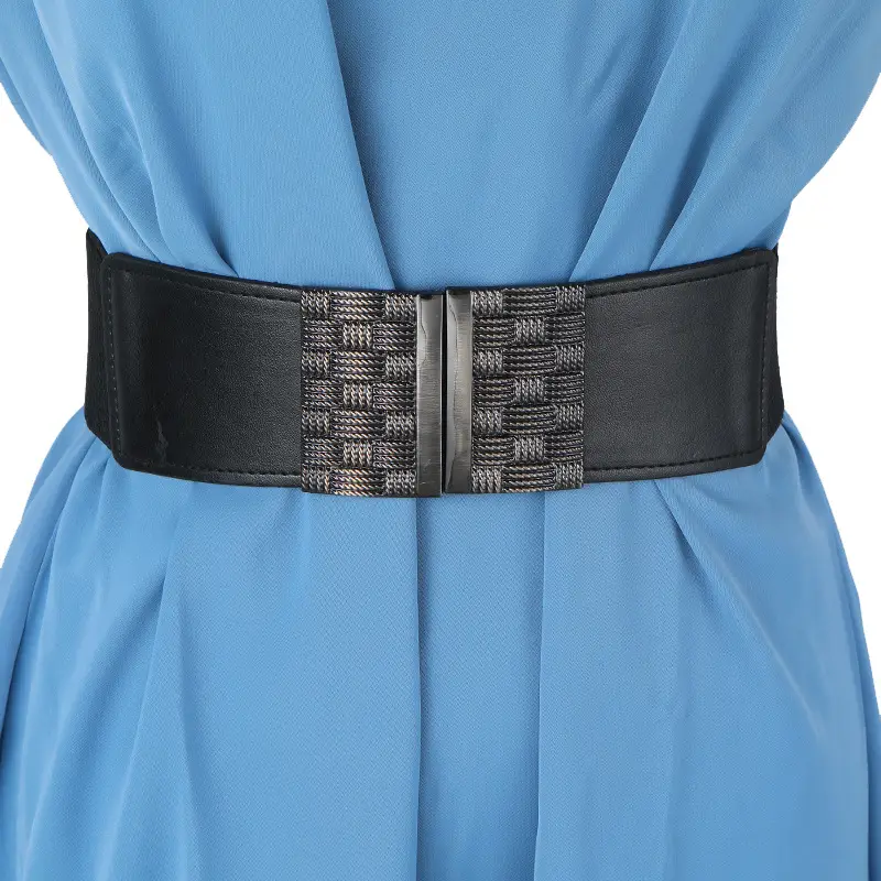 Women's Black Waist Belt with Decorative Seal — feature 48