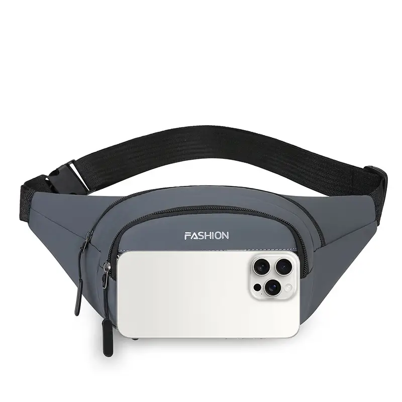 Men's Waterproof Oxford Waist Bag Black Korean Style - Image 8