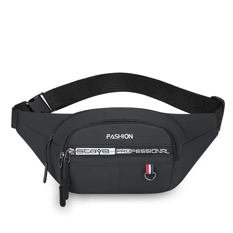 Men's Waterproof Oxford Waist Bag Black Korean Style - Image 2