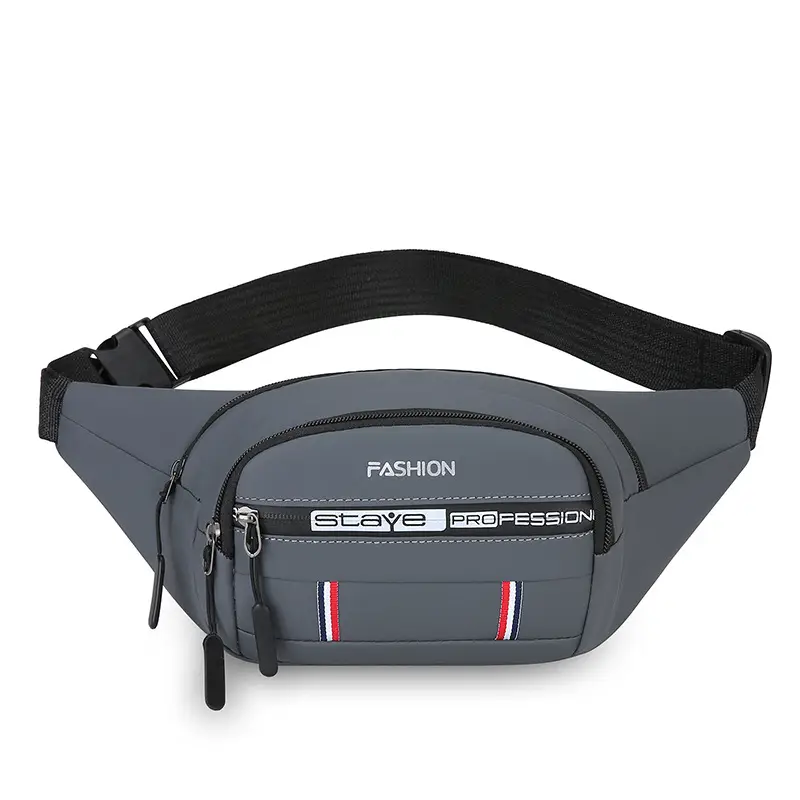 Men's Waterproof Oxford Waist Bag Black Korean Style - Image 4