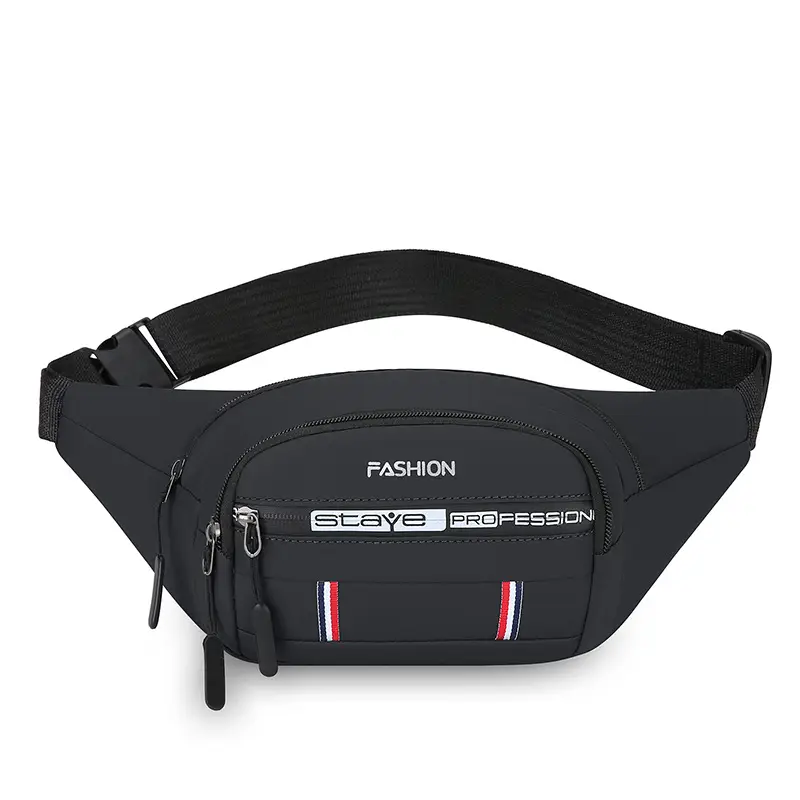 Men's Waterproof Oxford Waist Bag Black Korean Style - Image 5