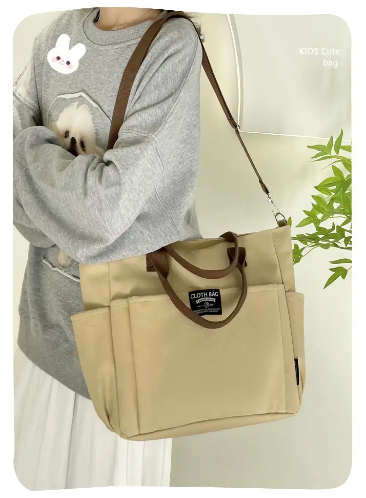Canvas Crossbody Bag Female Student Large Capacity Shoulder Bag — feature 1