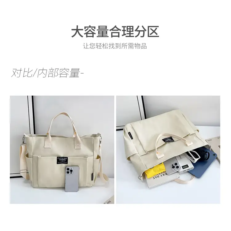 Canvas Crossbody Bag Female Student Large Capacity Shoulder Bag — feature 5