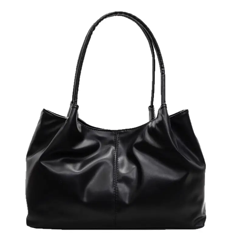 Black Leather Tote Bag for Daily Commute & School - Image 7