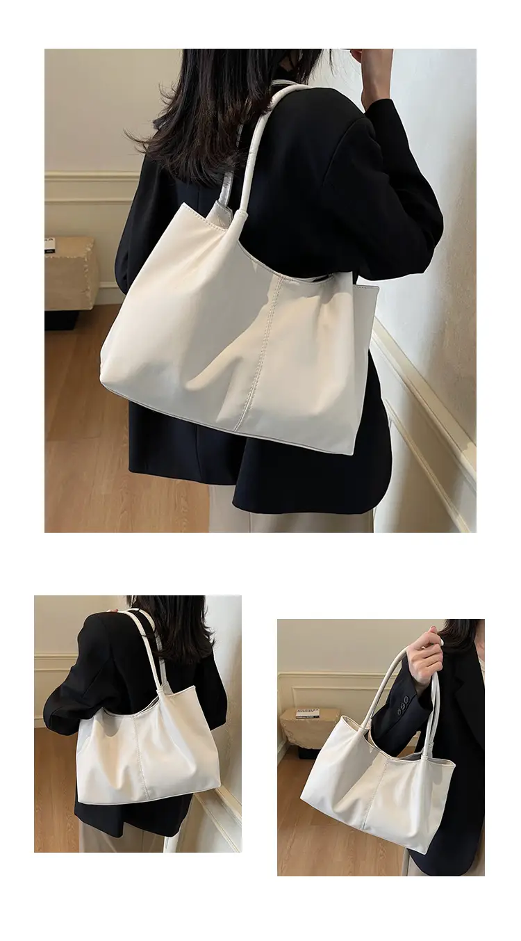 Black Leather Tote Bag for Daily Commute & School — feature 10