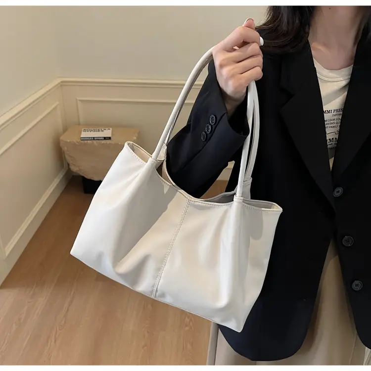 Black Leather Tote Bag for Daily Commute & School — feature 14