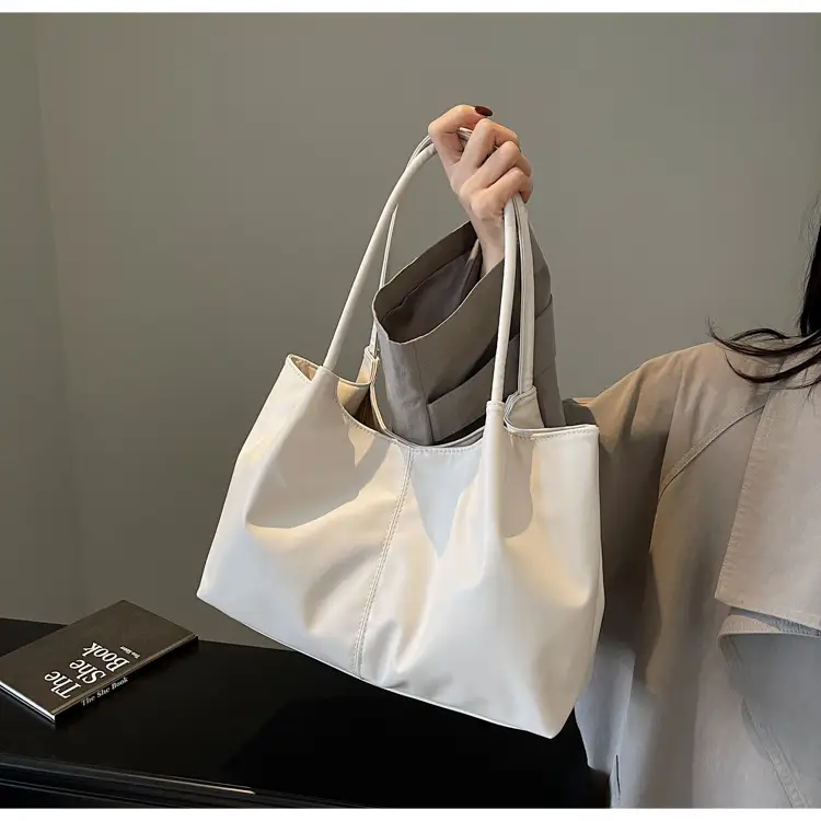 Black Leather Tote Bag for Daily Commute & School — feature 24