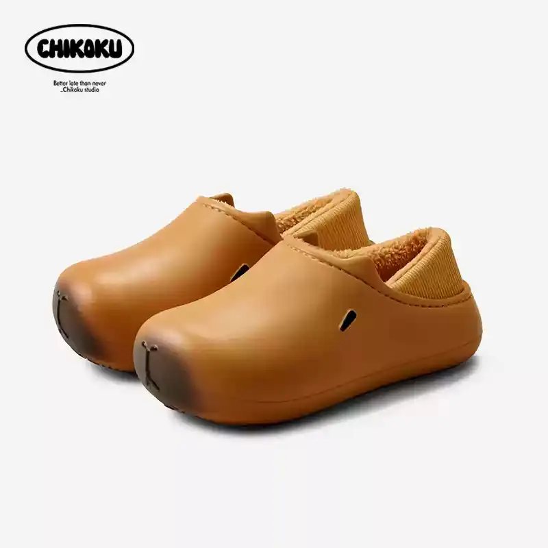 Women Winter Fleece Lined Heel Slippers Brown - Image 3