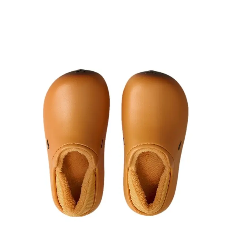 Women Winter Fleece Lined Heel Slippers Brown - Image 7