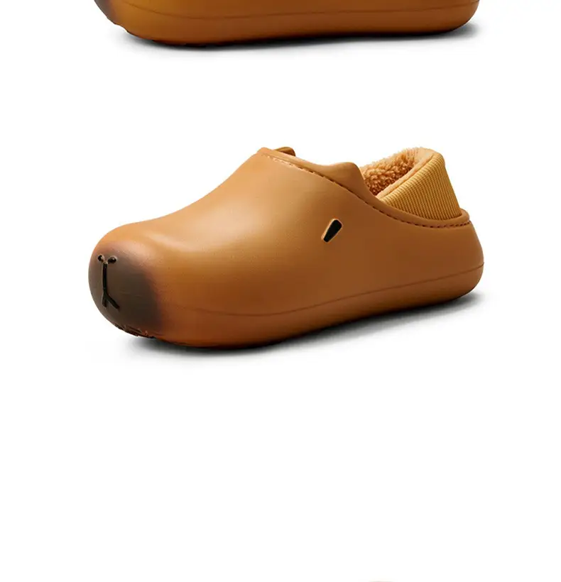 Women Winter Fleece Lined Heel Slippers Brown — feature 14
