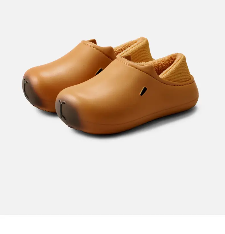 Women Winter Fleece Lined Heel Slippers Brown — feature 9
