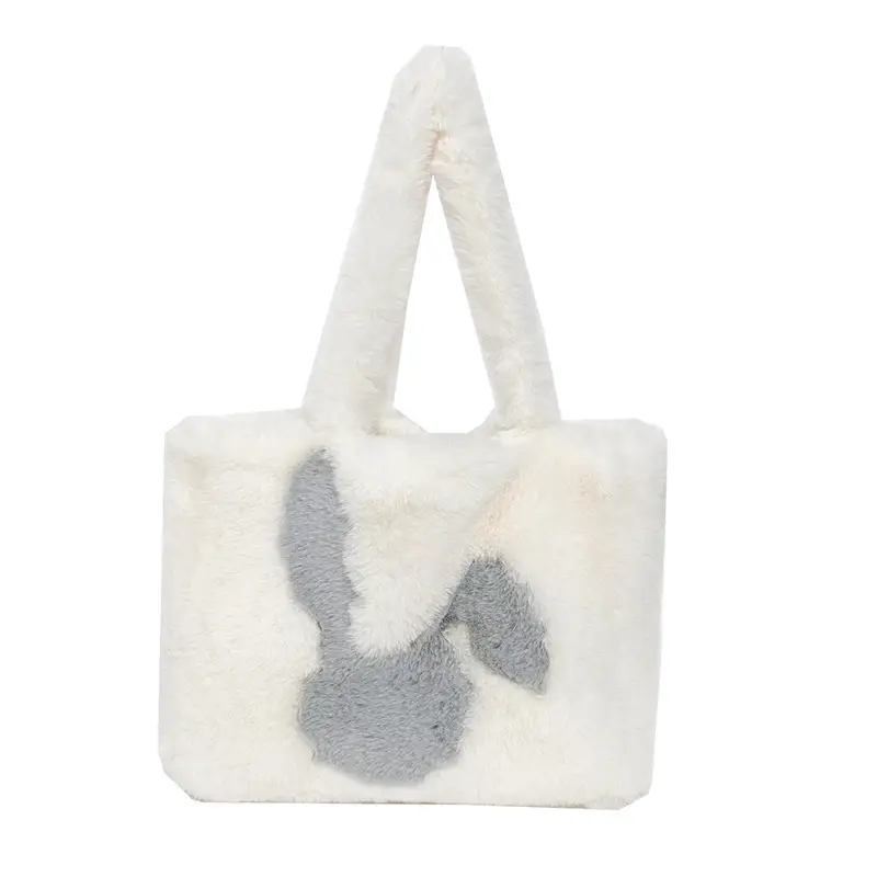 Furry Women's Plush Rabbit Handbag Winter Commute