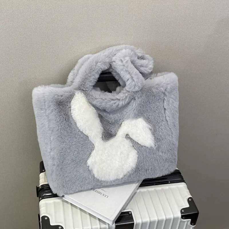 Furry Women's Plush Rabbit Handbag Winter Commute