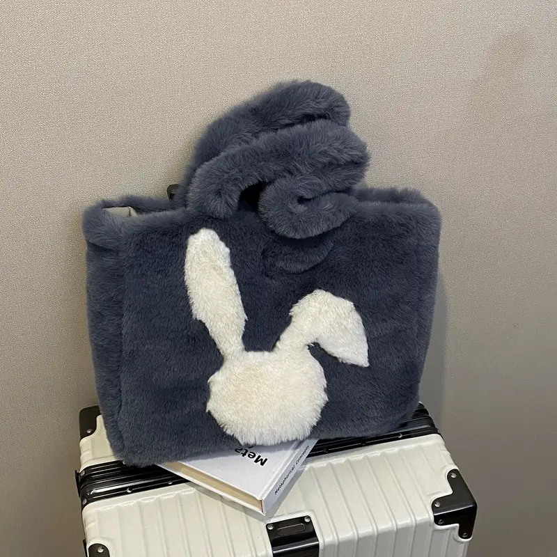 Furry Women's Plush Rabbit Handbag Winter Commute