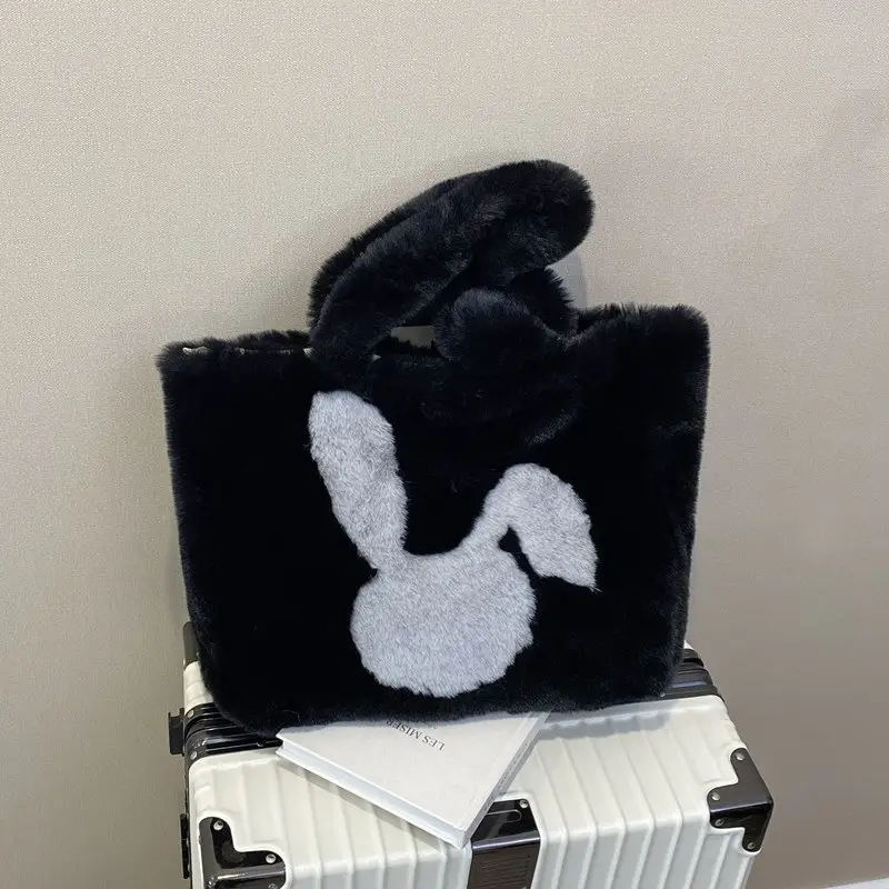 Furry Women's Plush Rabbit Handbag Winter Commute