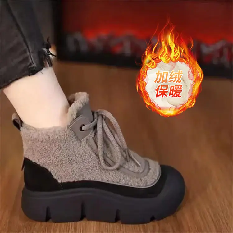 New cotton shoes women winter fleece-lined thick warm cotton boots soft bottom light breathable cross-border wholesale snow boots women - Image 7