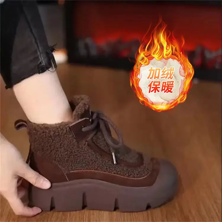 New cotton shoes women winter fleece-lined thick warm cotton boots soft bottom light breathable cross-border wholesale snow boots women - Image 2