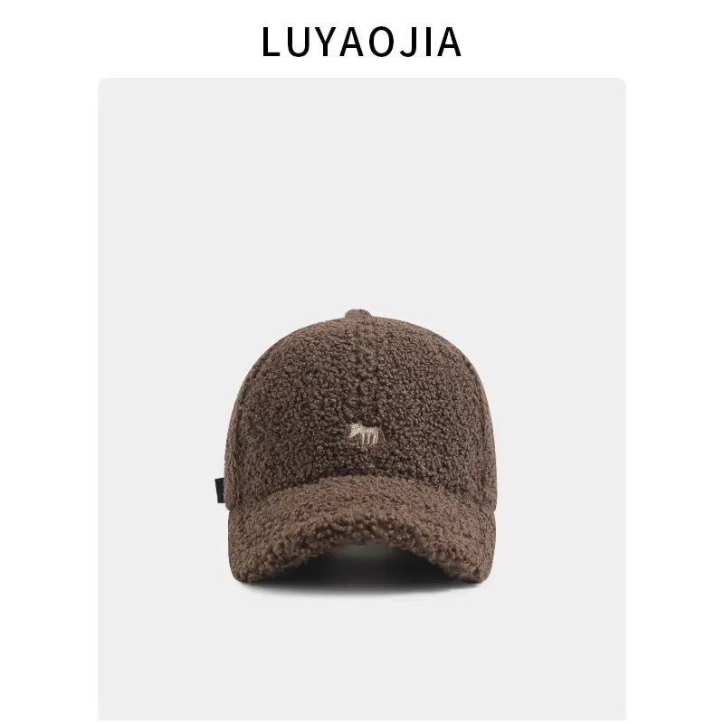 Fox Embroidered Wool Cap Women Winter Warm Face Show
