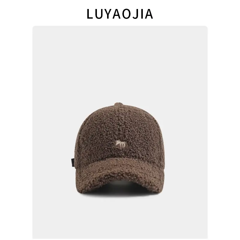 Fox Embroidered Wool Cap Women Winter Warm Face Show