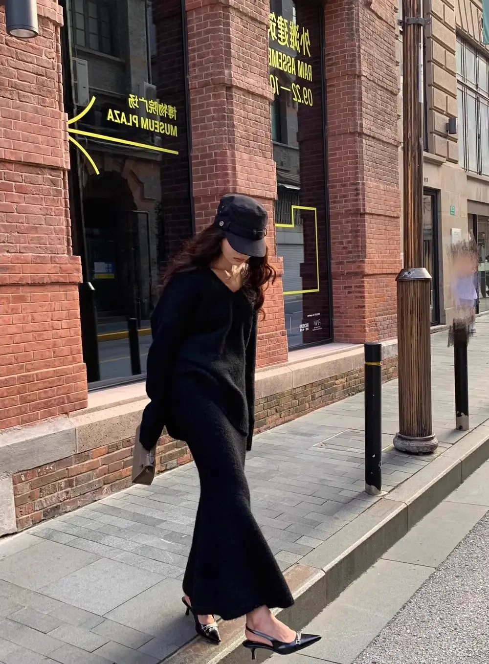 Lazy Style Sweater Suit Skirt for Women Autumn and Winter V Neck Pullover Knitted Top Half Skirt Fashion Two-Piece Set — feature 11