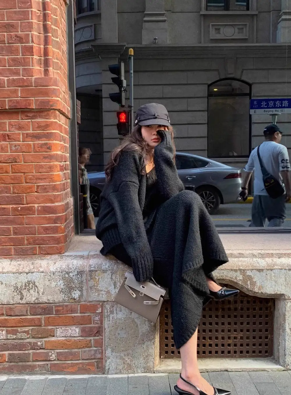 Lazy Style Sweater Suit Skirt for Women Autumn and Winter V Neck Pullover Knitted Top Half Skirt Fashion Two-Piece Set — feature 18