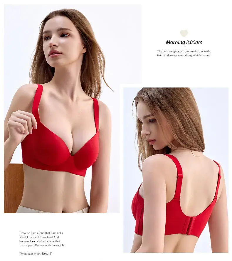 Traceless Full Cup Bra Soft Steel Ring Flank Cleat — feature 18