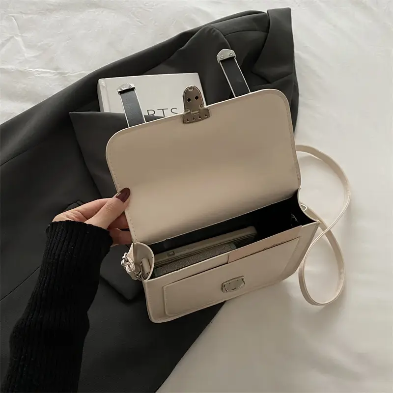 Women's White Leather Shoulder Crossbody Bag 2024