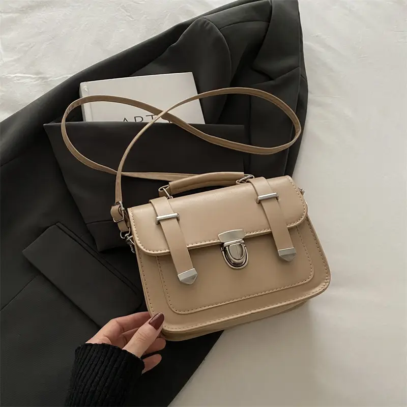 Women's White Leather Shoulder Crossbody Bag 2024