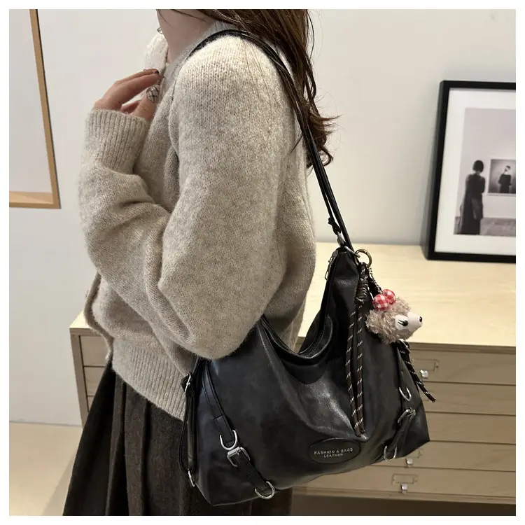 Brown Leather Multi-Purpose Shoulder Bag for Women — feature 18