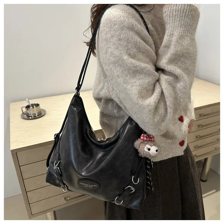 Brown Leather Multi-Purpose Shoulder Bag for Women — feature 21