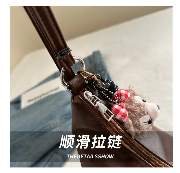 Brown Leather Multi-Purpose Shoulder Bag for Women — feature 6