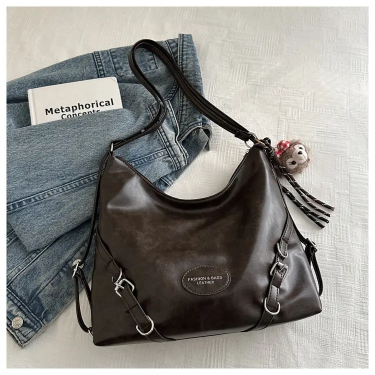 Brown Leather Multi-Purpose Shoulder Bag for Women — feature 9