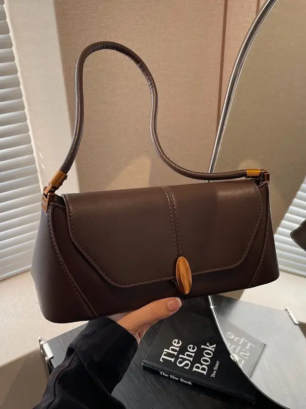 Women Shoulder Bag Brown Leather 2026 Winter Autumn