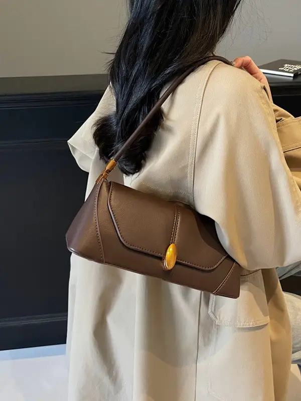 Women Shoulder Bag Brown Leather 2026 Winter Autumn