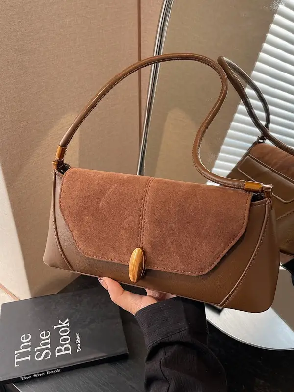 Women Shoulder Bag Brown Leather 2026 Winter Autumn