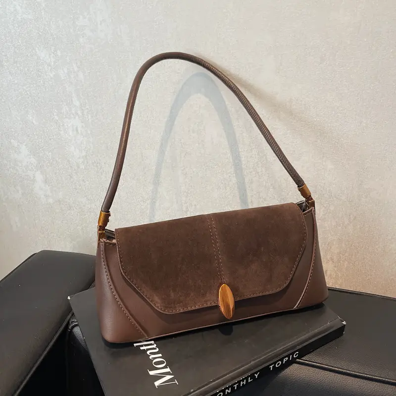 Women Shoulder Bag Brown Leather 2026 Winter Autumn
