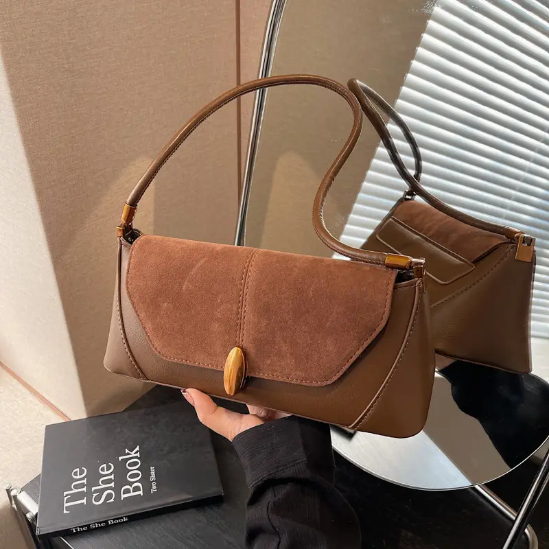 Women Shoulder Bag Brown Leather 2026 Winter Autumn