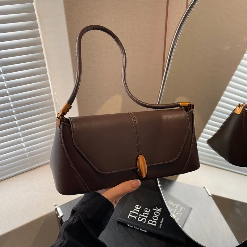 Women Shoulder Bag Brown Leather 2026 Winter Autumn