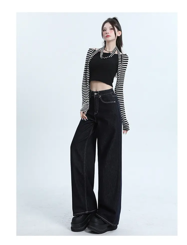 Winter Fleece Wide Leg Jeans Women Loose Slimming — feature 12