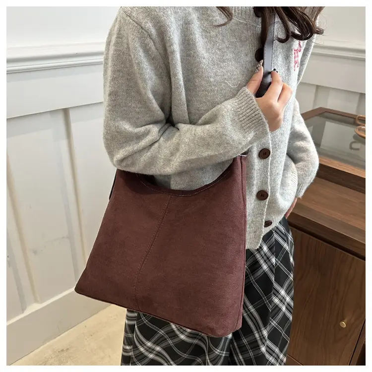 Vintage Brown Tote Bag for Women Autumn Winter Commute — feature 15