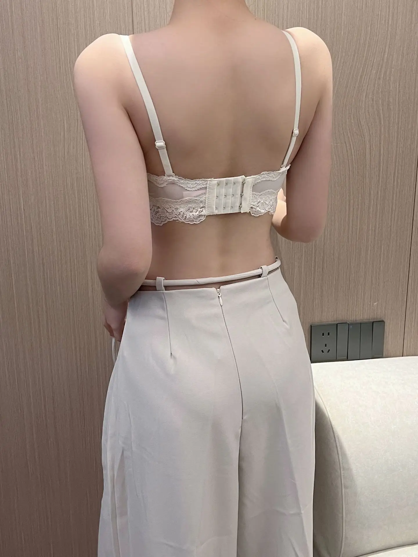White Lace Bow Underwear Small Chest Push Up Traceless Bra — feature 13