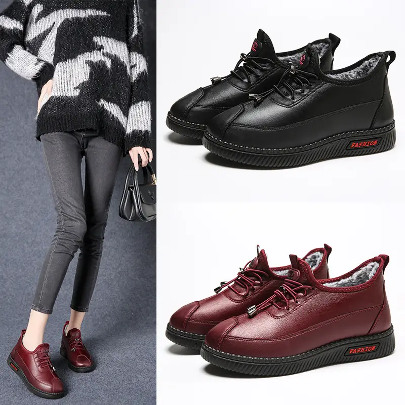 Winter Old Beijing Cloth Shoes Women's Middle-aged and Elderly Mothers Cotton Shoes Soft Sole Non-slip Shoes for the Elderly fleece-lined Warm Milk Shoes - Image 3