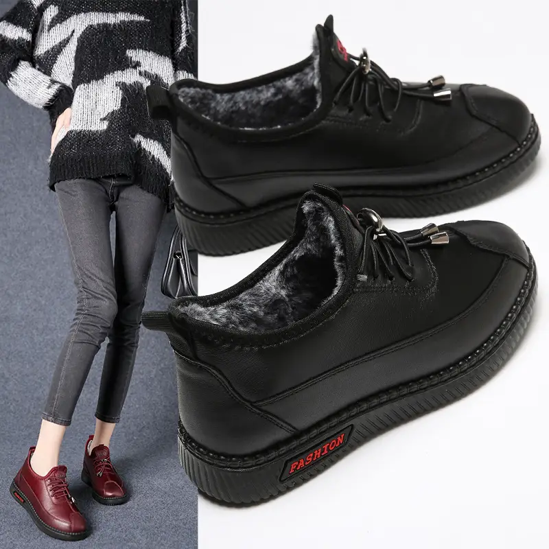 Winter Old Beijing Cloth Shoes Women's Middle-aged and Elderly Mothers Cotton Shoes Soft Sole Non-slip Shoes for the Elderly fleece-lined Warm Milk Shoes - Image 4