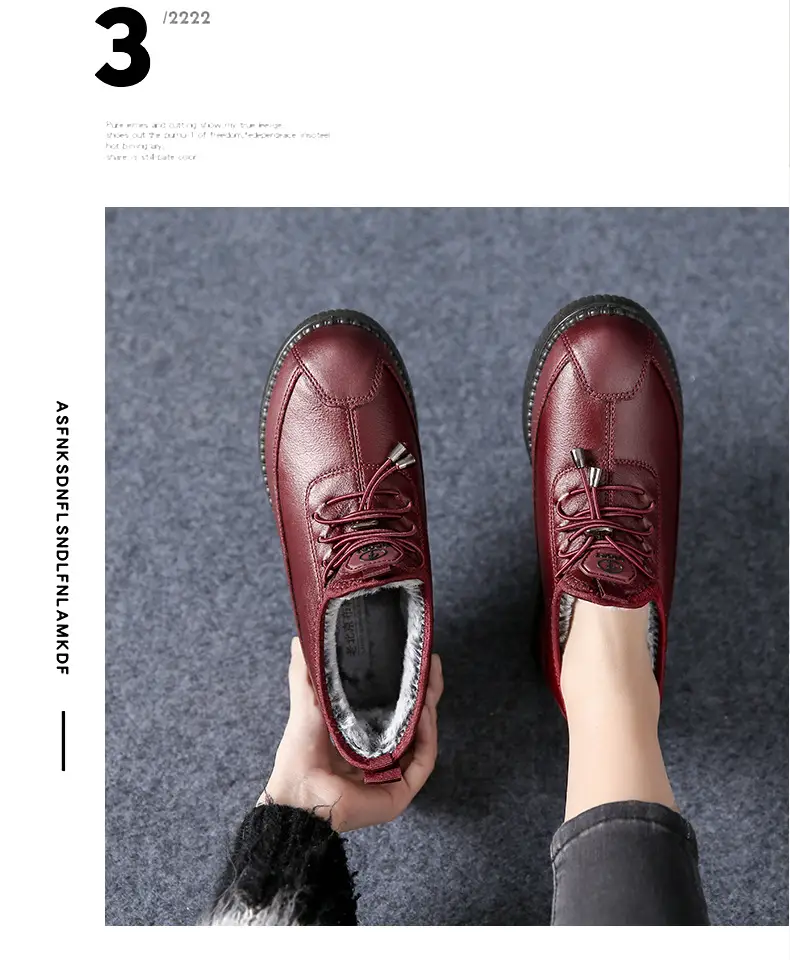 Winter Old Beijing Cloth Shoes Women's Middle-aged and Elderly Mothers Cotton Shoes Soft Sole Non-slip Shoes for the Elderly fleece-lined Warm Milk Shoes — feature 12