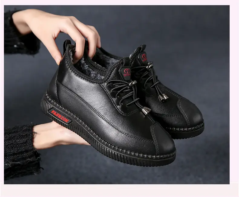 Winter Old Beijing Cloth Shoes Women's Middle-aged and Elderly Mothers Cotton Shoes Soft Sole Non-slip Shoes for the Elderly fleece-lined Warm Milk Shoes — feature 4