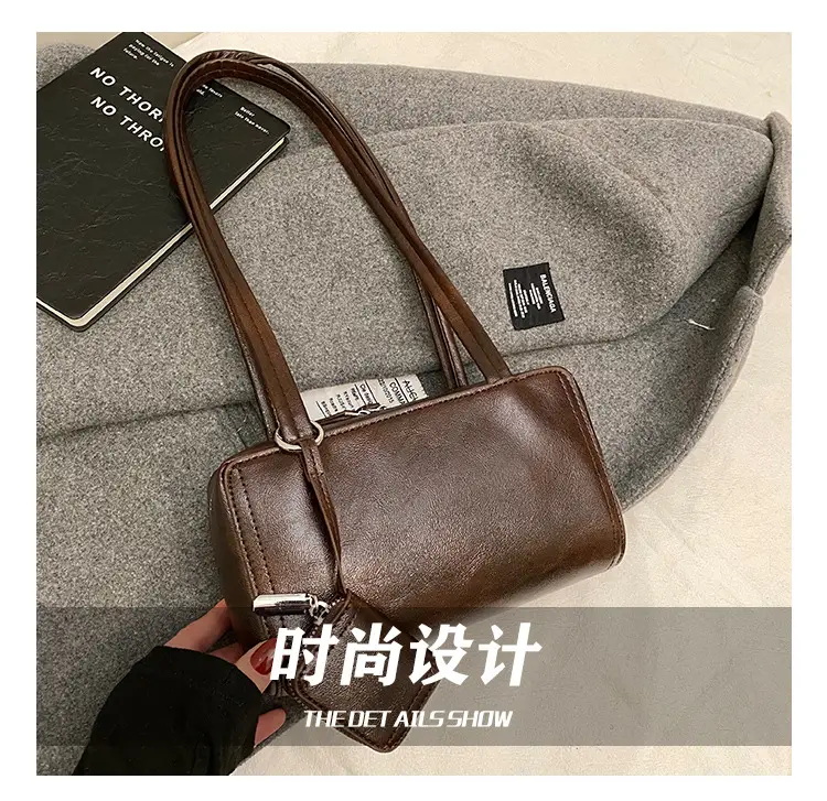 Women Vintage Brown Shoulder Bag 2024 Autumn Winter — feature 3