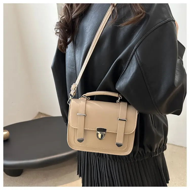 Vintage 2024 Lock Shoulder Bag Brown Women's — feature 11