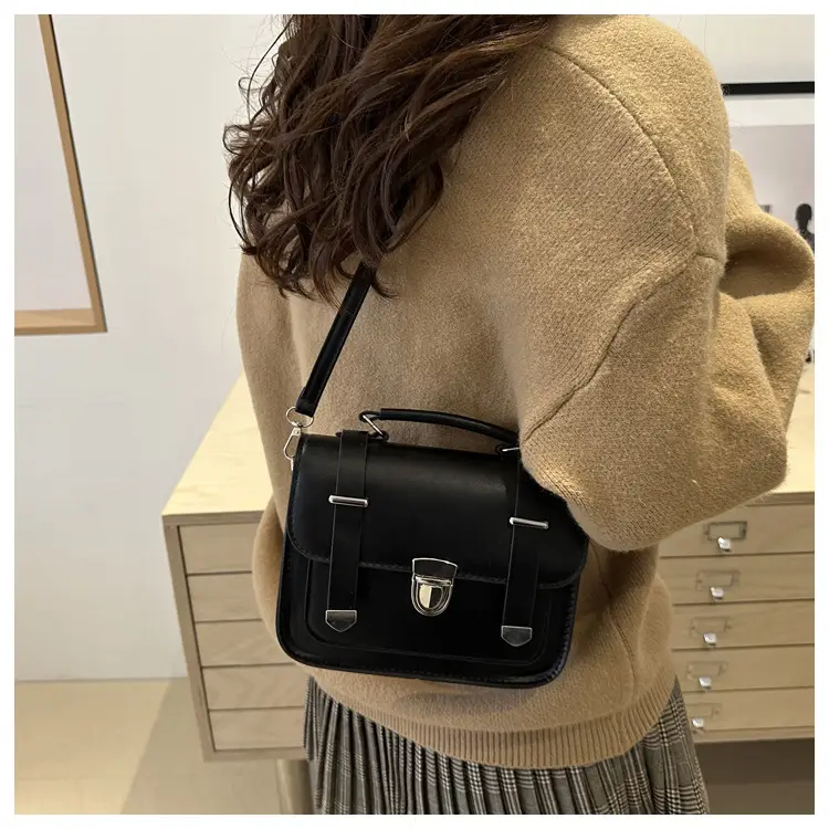 Vintage 2024 Lock Shoulder Bag Brown Women's — feature 16