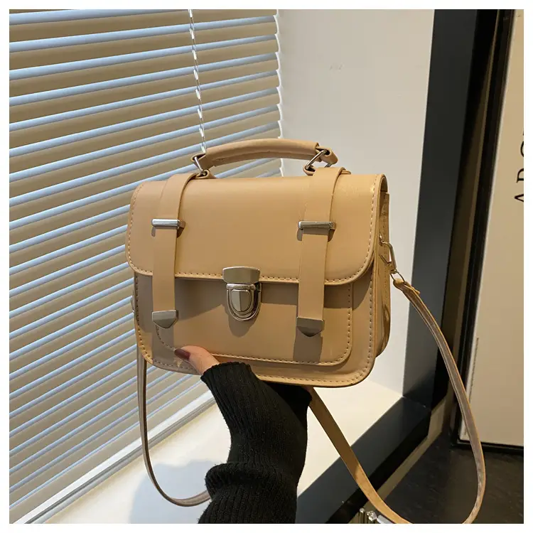 Vintage 2024 Lock Shoulder Bag Brown Women's — feature 19