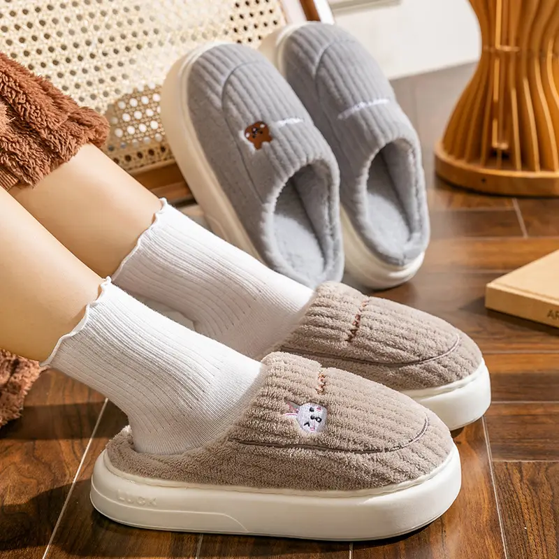 New Style Dung-feeling Cotton Slippers Men's Autumn and Winter Indoor Thick-soled Warm Household Velvet Bag with Hair Slippers - Image 20
